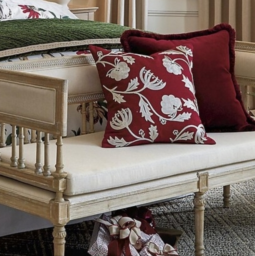 Ballard Tabitha Crewel Embroidered Floral Pillow Cover Set